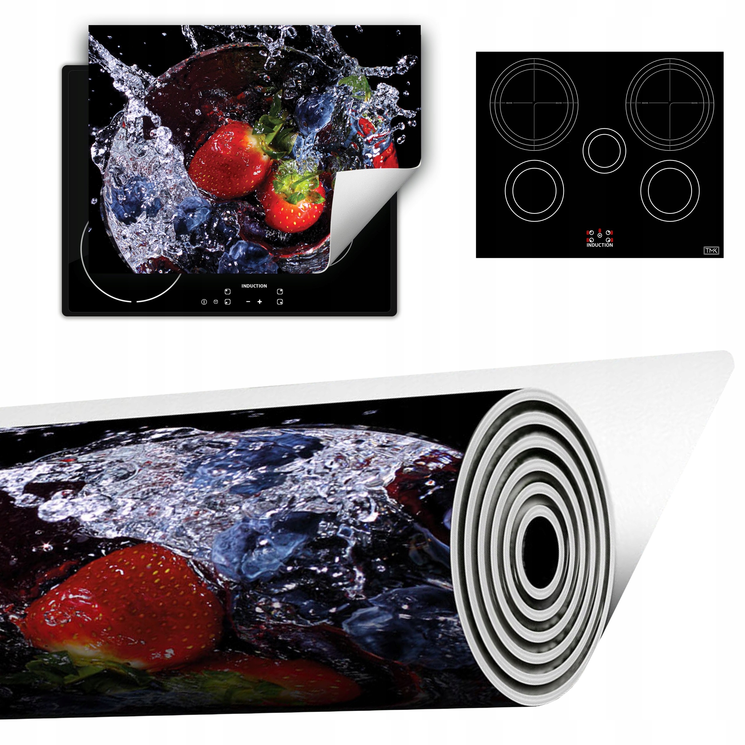 Vinylová Podložka Do Kuchyně Více Místa 70x52 černá ovoce ve vodě