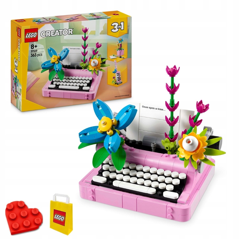 Lego 31169 Creator 3v1 Sada psacího stroje s květinami 8+ 363ks