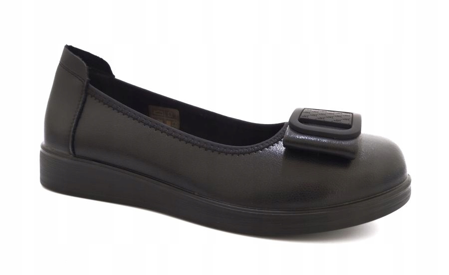 Dámské kožené černé baleríny s ozdobou Loretta Vitale W9957 r37