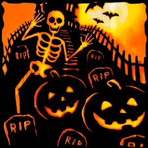 OBRUS FOLIOWY dekoracja HALLOWEEN 137x180cm Kształt prostokątny