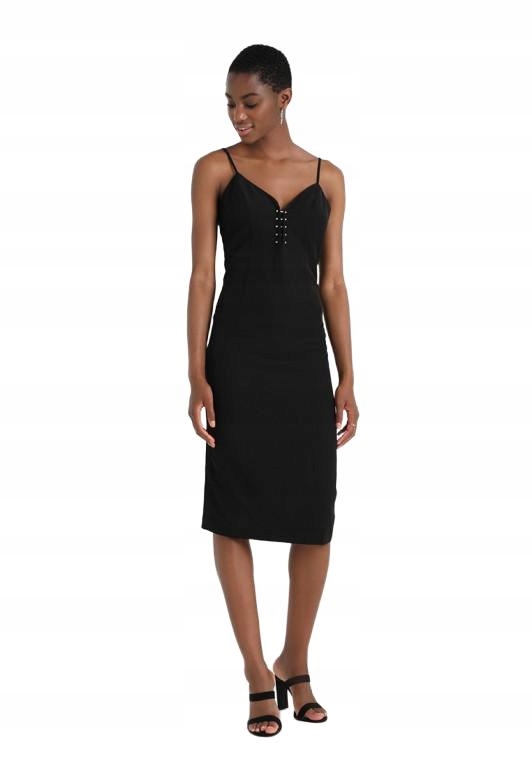 Bardot Šaty MIDI Černá S Ramínky 36/S Rzm 36