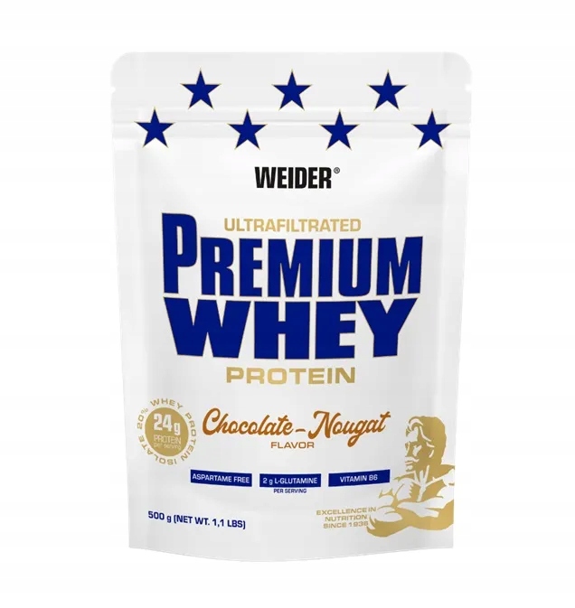 Weider Premium Whey, čokoládový nugát, prášek, 500 g