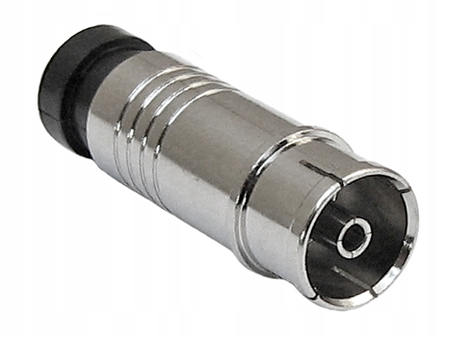 

Gniazdo antenowe Tv/iec 75Ohm proste kompres. RG6