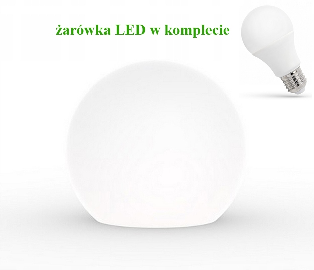 Vonkajšia Záhradná Lampa Cumulus Guľa Biela Záhradné Lampy Žiarovka Zdarma