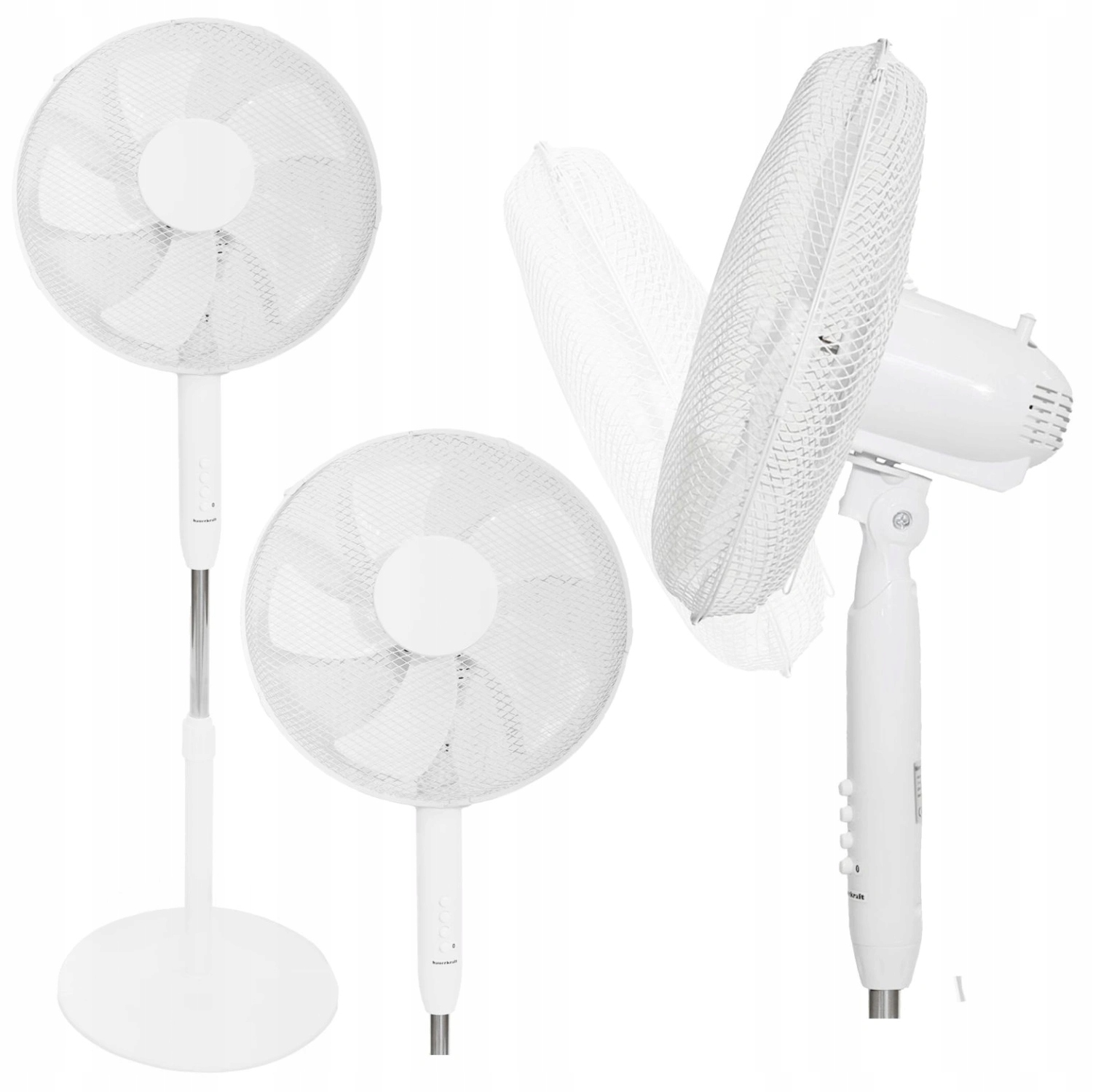 Podlahový ventilátor Stojanový ventilátor 45W 3 režimy provozu 5 lopatek bílý