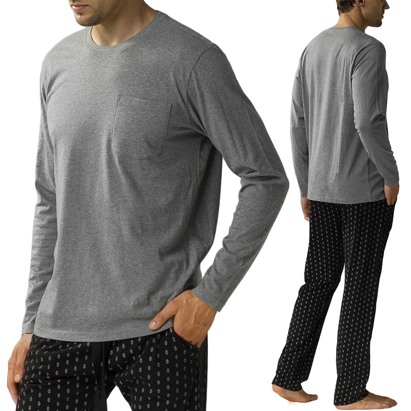 Pánské volné bavlněné pyžamo s dlouhým rukávem Atlantic NMP-373 M