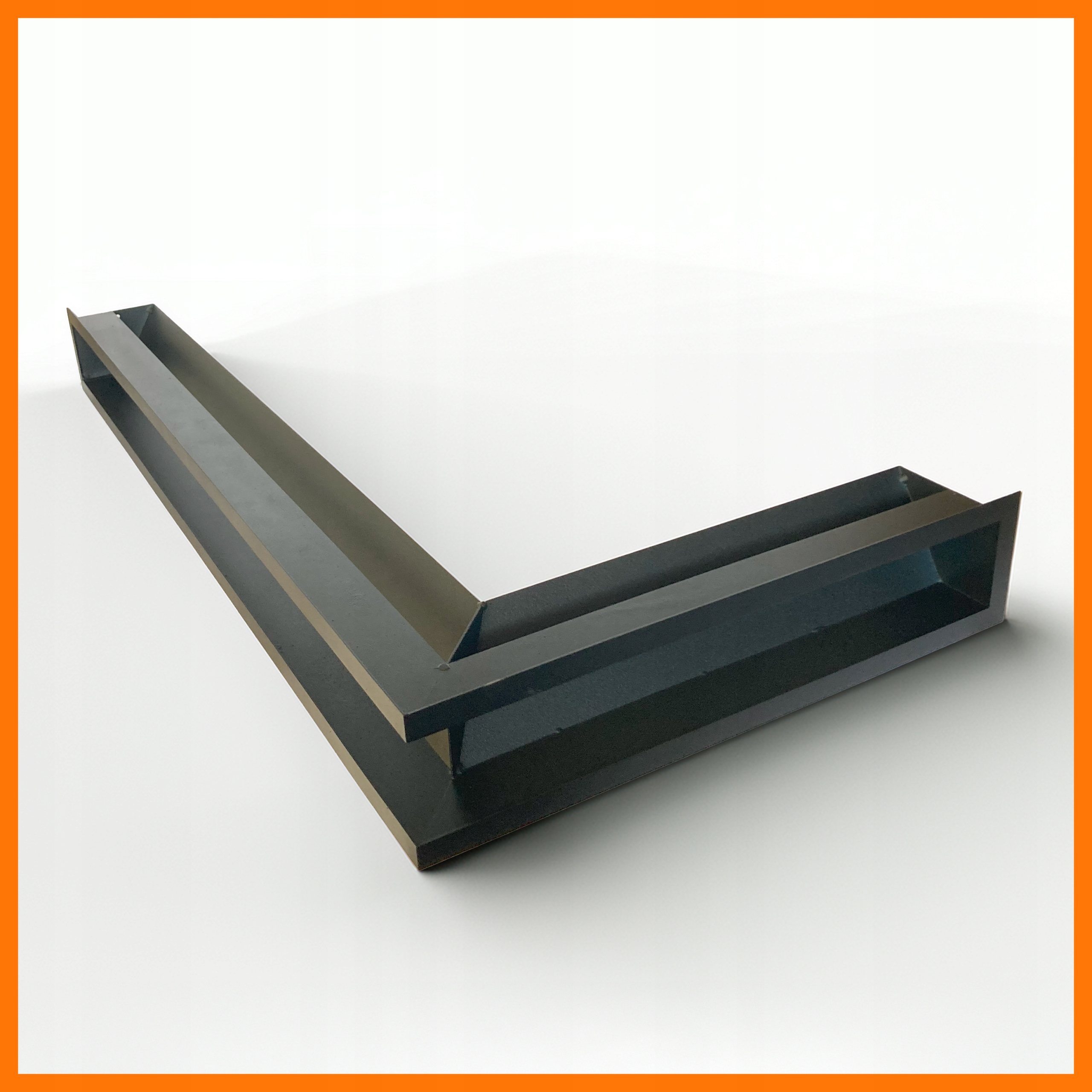 Rohová krbová mriežka luft 9x80x40 cm čierna 90x800x400 mm Luft