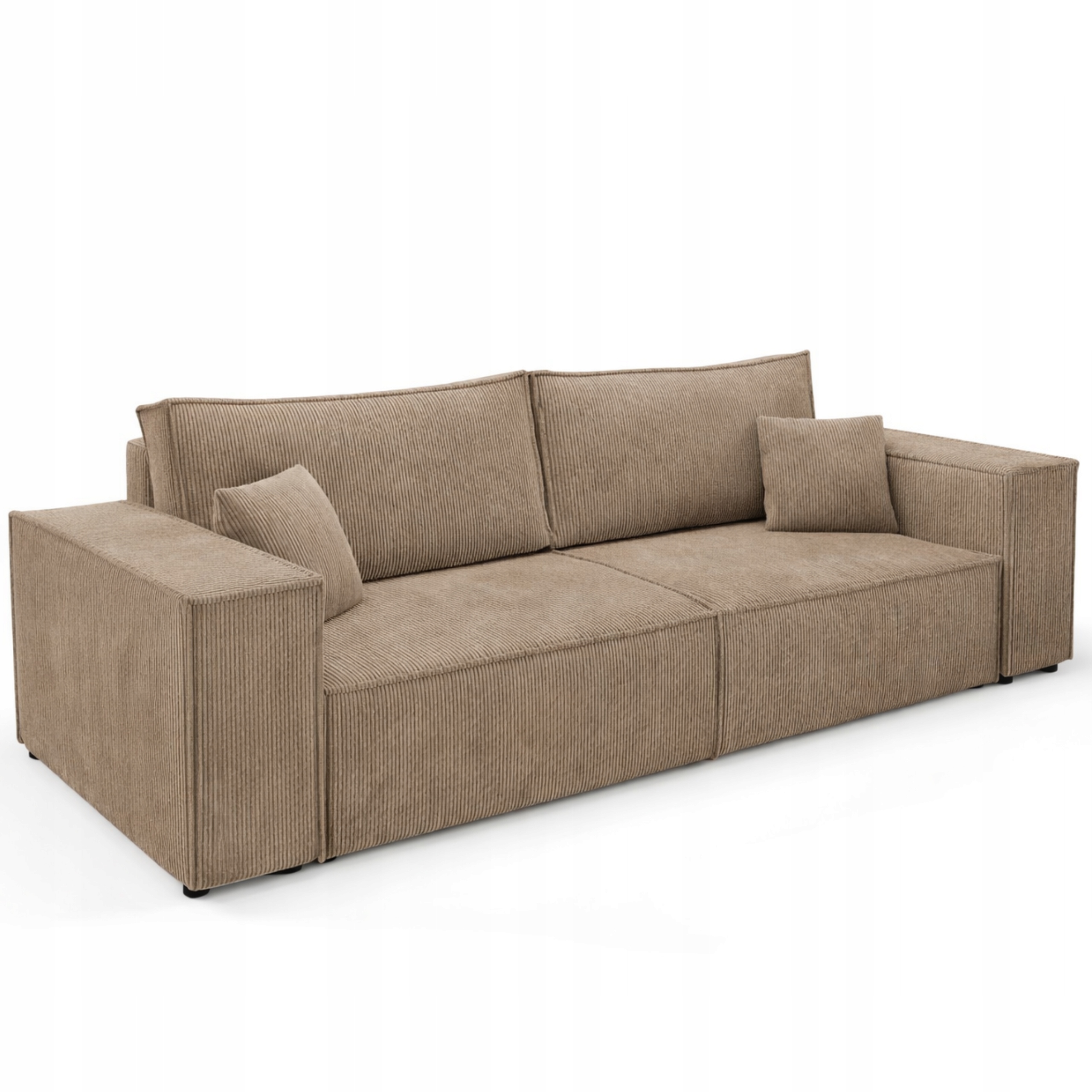 Velká Rozkládací Pohovka S Funkcí Spaní Rosso Manšestr Cappuccino