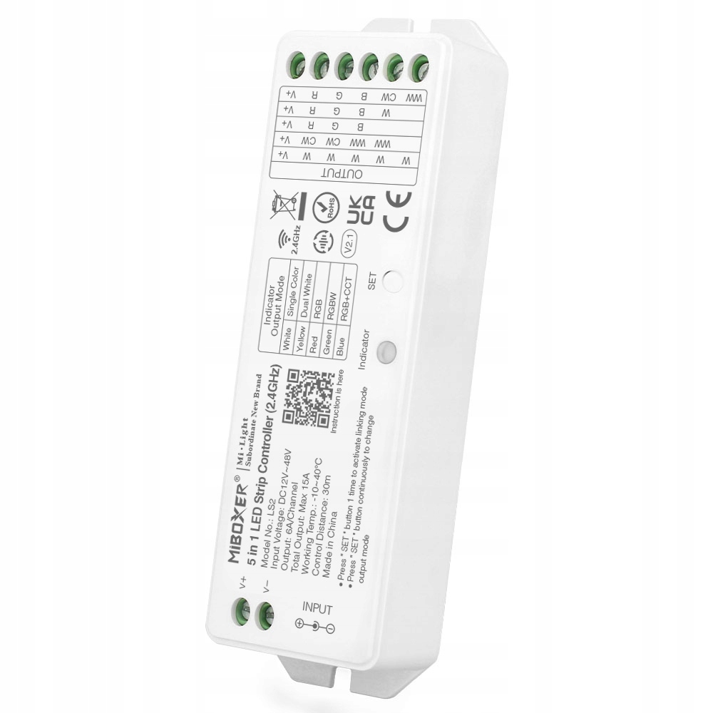 MiBoxer LS2 sterownik LED 5w1 2.4GHz RF CCT Mono RGB RGBW RGB+CCT Milight