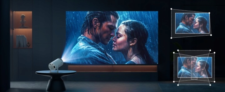 MINI PROJEKTOR SMART RZUTNIK FULL HD Z GŁOŚNIKIEM ANDROID TV WIFI BLUETOOTH Wysokość produktu 12 cm