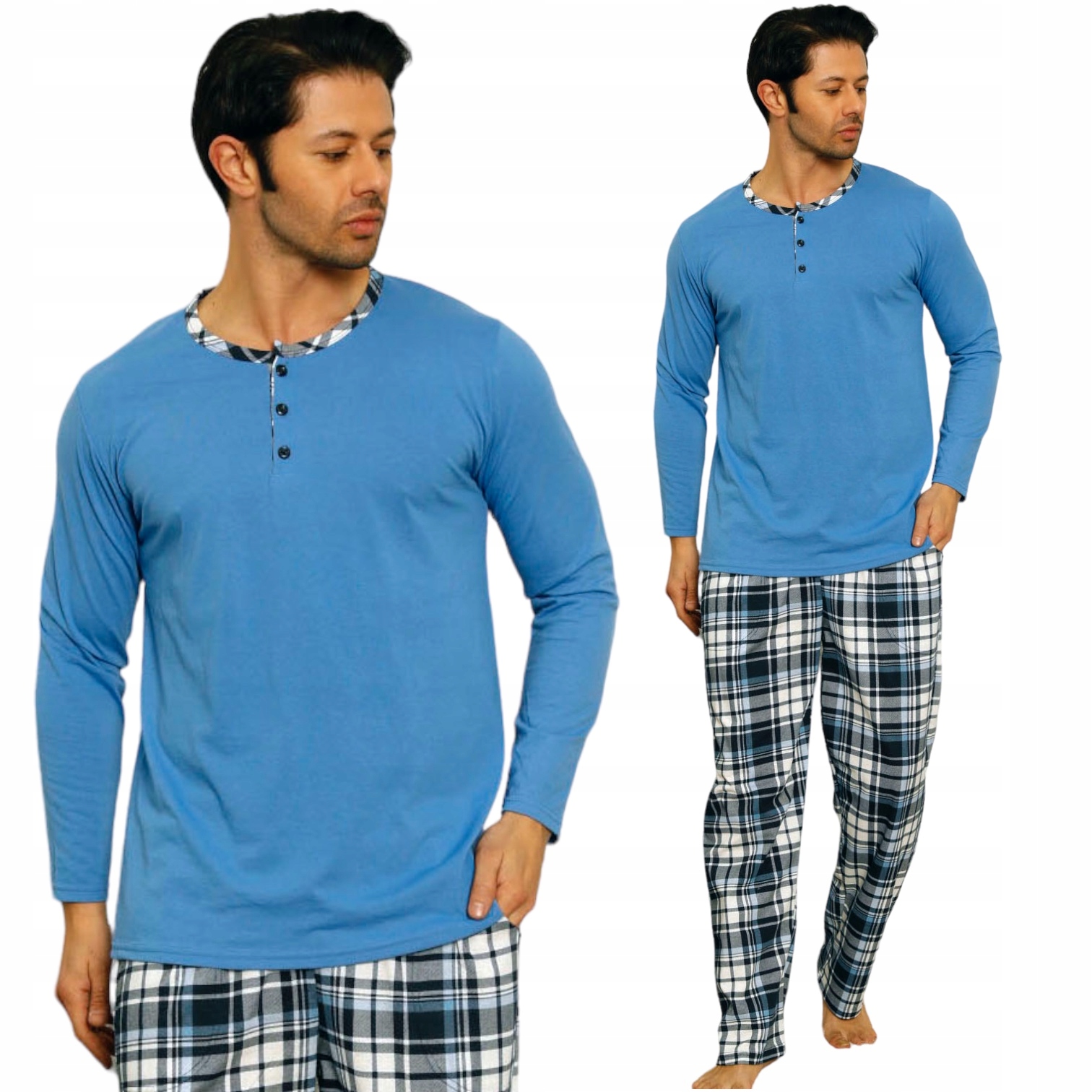 

Piżama Męska Długi Rękaw Długie Spodnie/ Bawełna