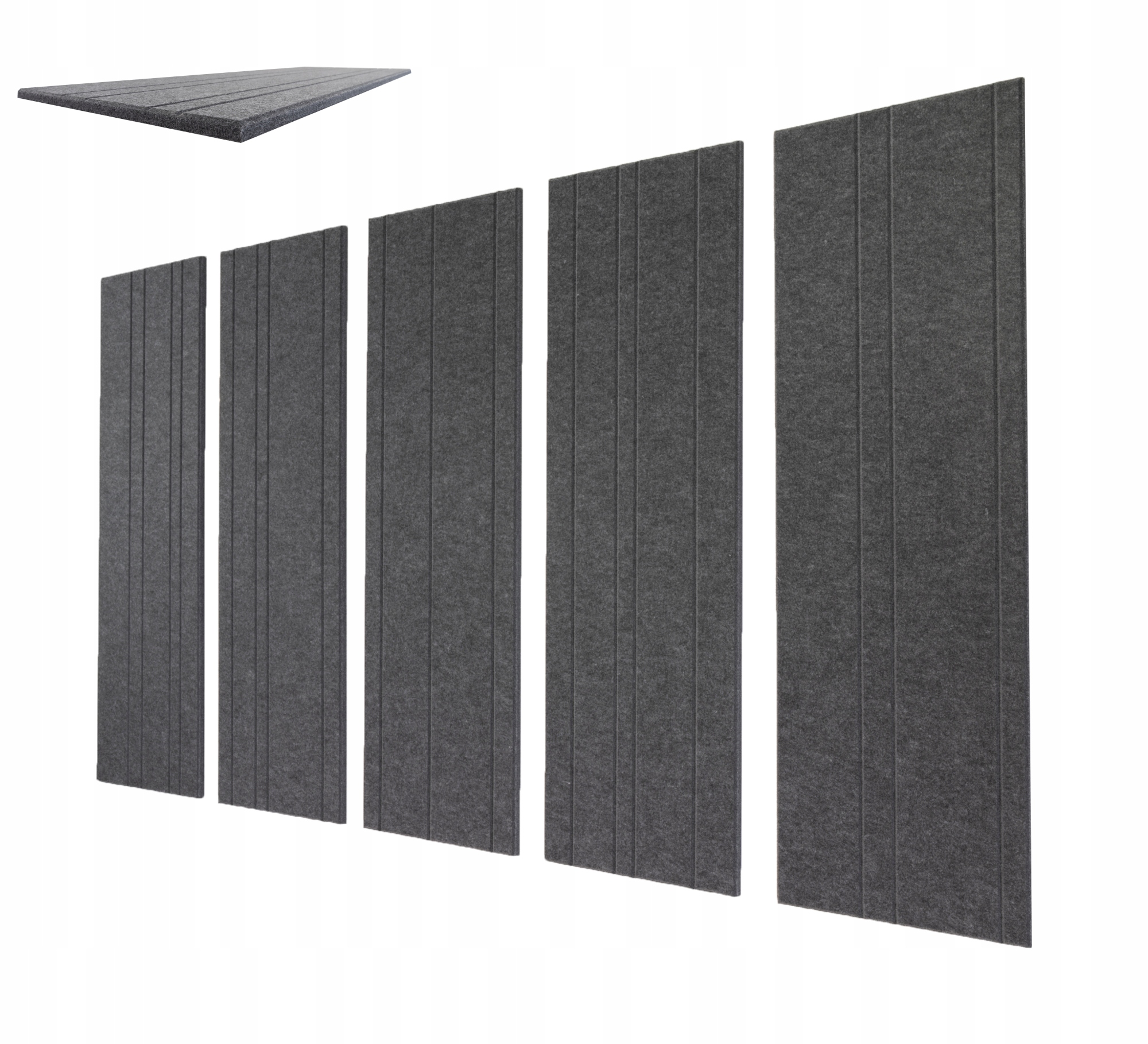 Sada akustických plstěných panelů Nezapalovatelné na zeď o tloušťce 1,2 cm Grafit atest