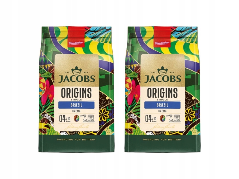 Kawa ziarnista Jacobs Origins Single Brazil 2 x 200g