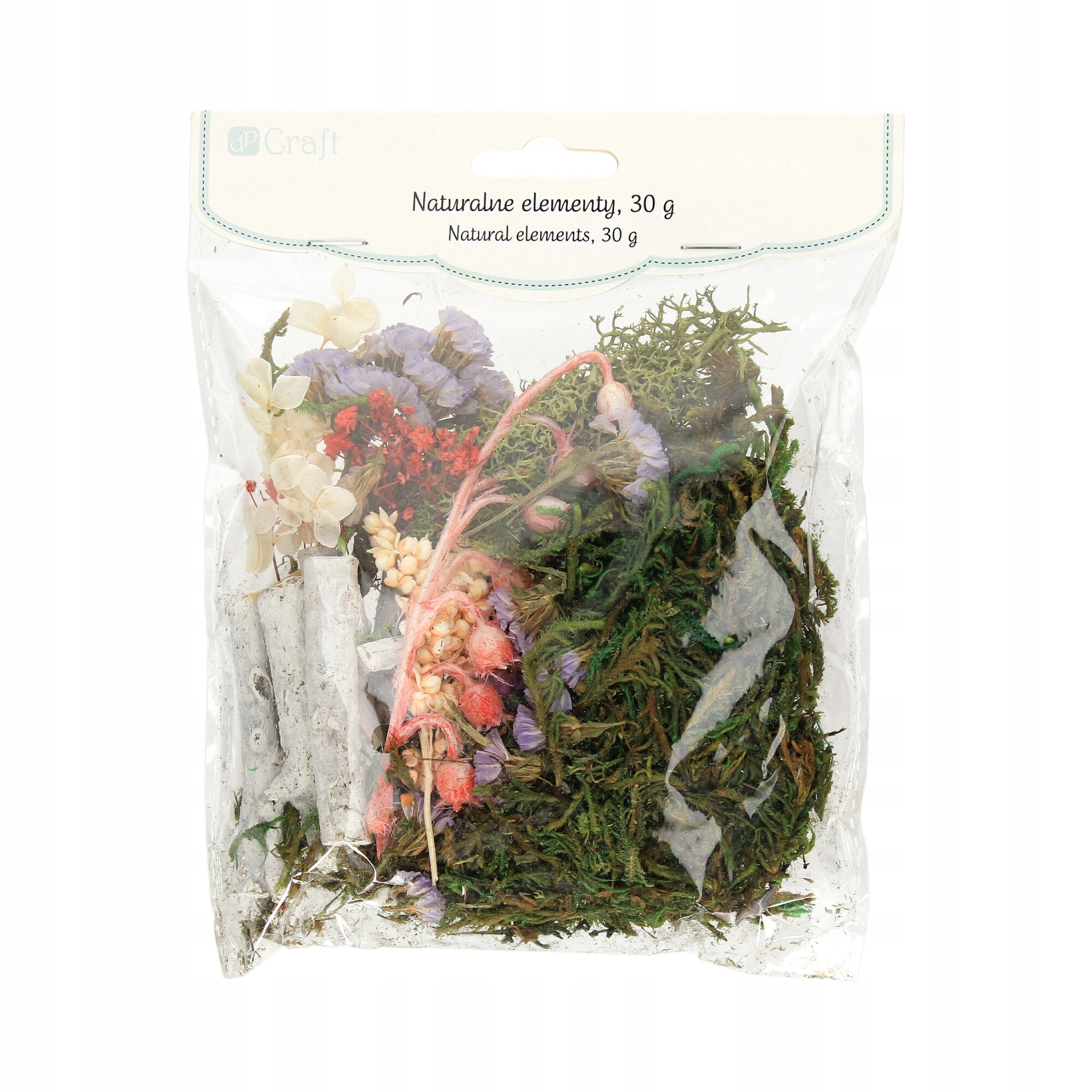 Naturalne elementy dekoracyjne 30g mix pastelowe
