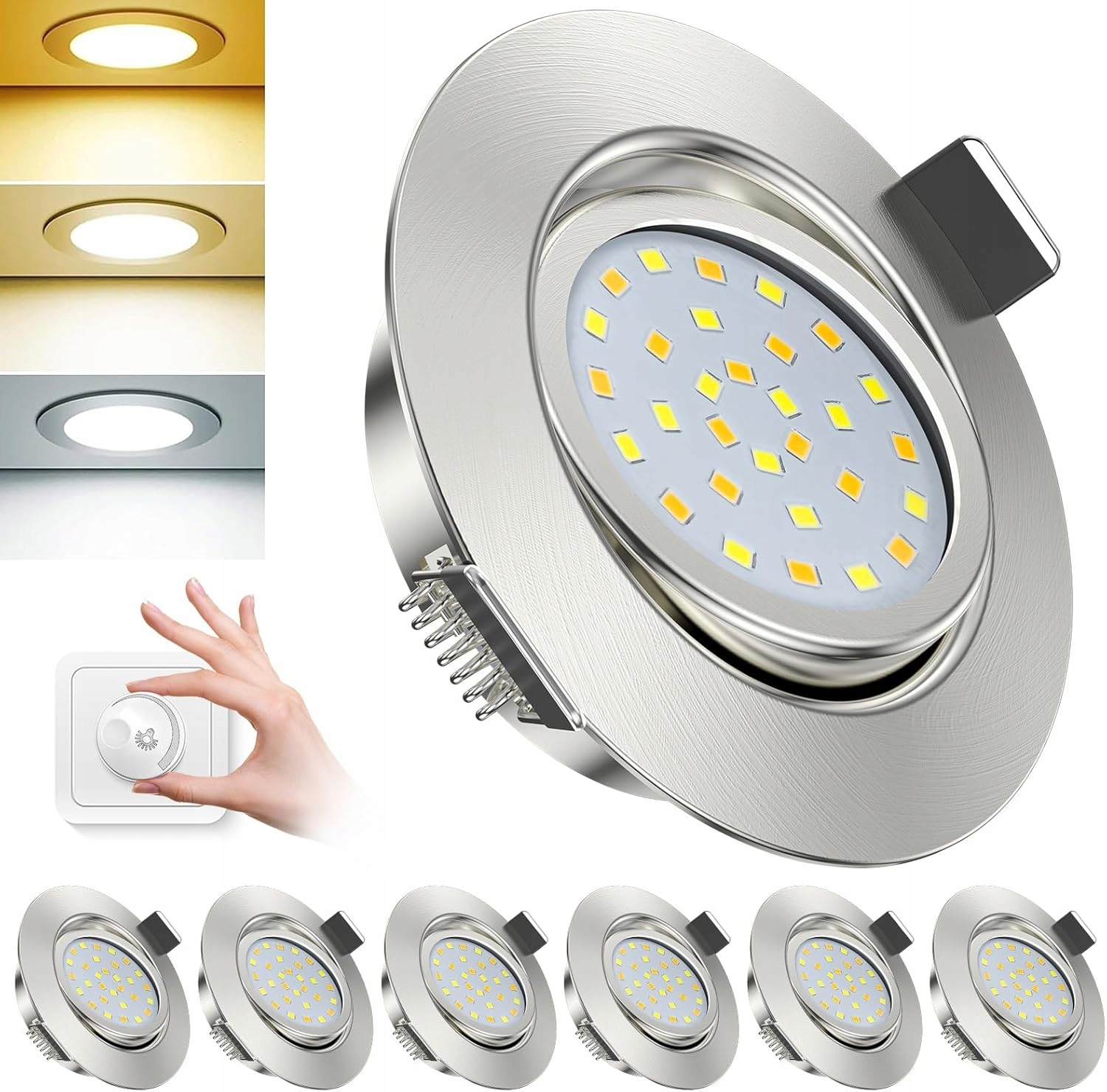 Led zapuštěné reflektory, 230 V 7 W, 950 lm, stmívatelné