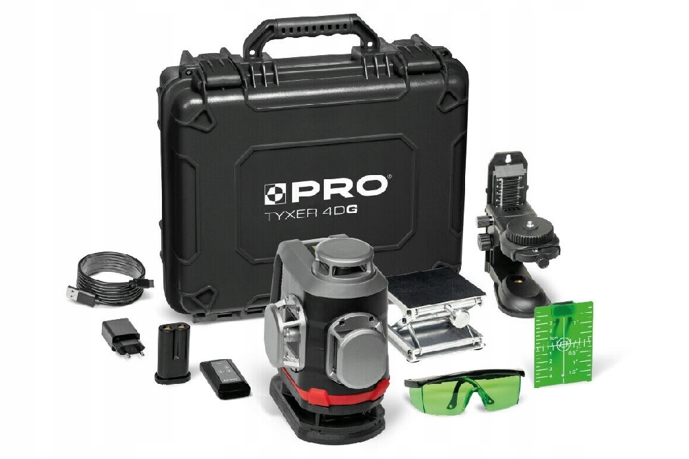 Pro Laser Wieloliniowy (green) Aku 5,2Ah Tyxer 4DG Zestaw Plus PRO-L1309