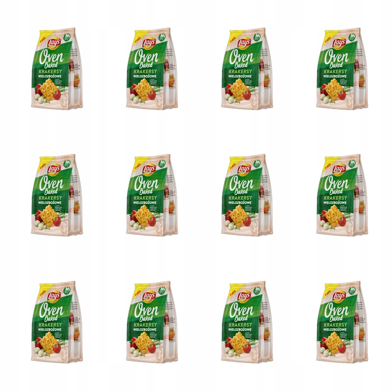 Lay's Oven Baked Krekry víceobilná zelenina se zelenou cibulkou 80 g X12