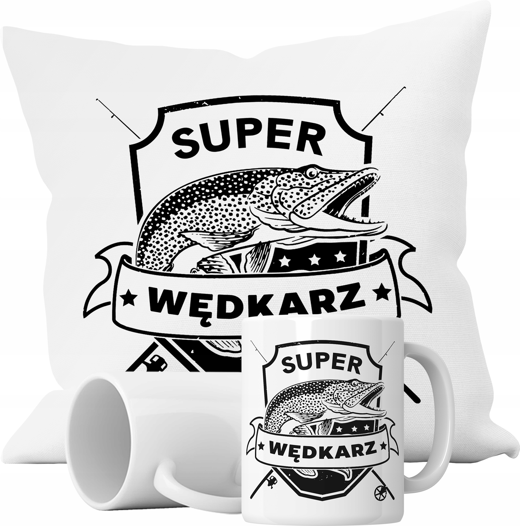 

Zestaw Kubek Poduszka Wędkarz Ryby Imię