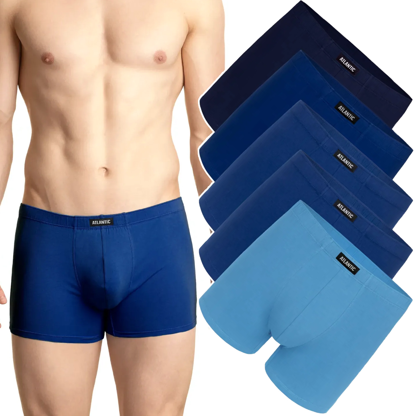 Pánské přiléhavé boxerky Atlantic 5SMH-002 Sada 5-PAK XL