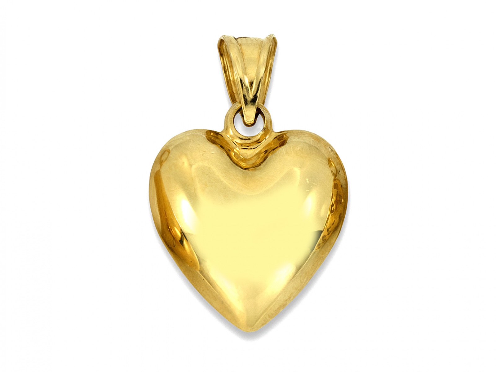 Zlaté srdce nafukovací přívěsek 585 Hladké srdíčko 14kt jako dárek 0.81g