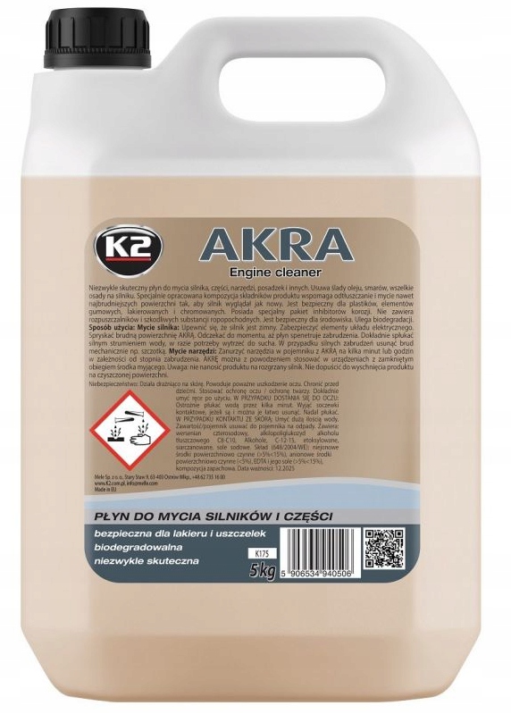 

K2 Akra 5l Mycie Silnika Silny Mocny 5kg