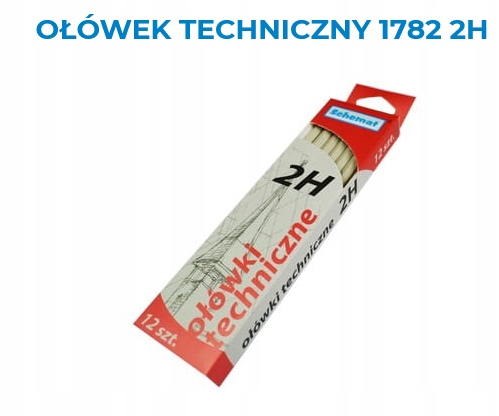 OŁÓWEK TECHNICZNY twardość - 2H - 1szt. schemat