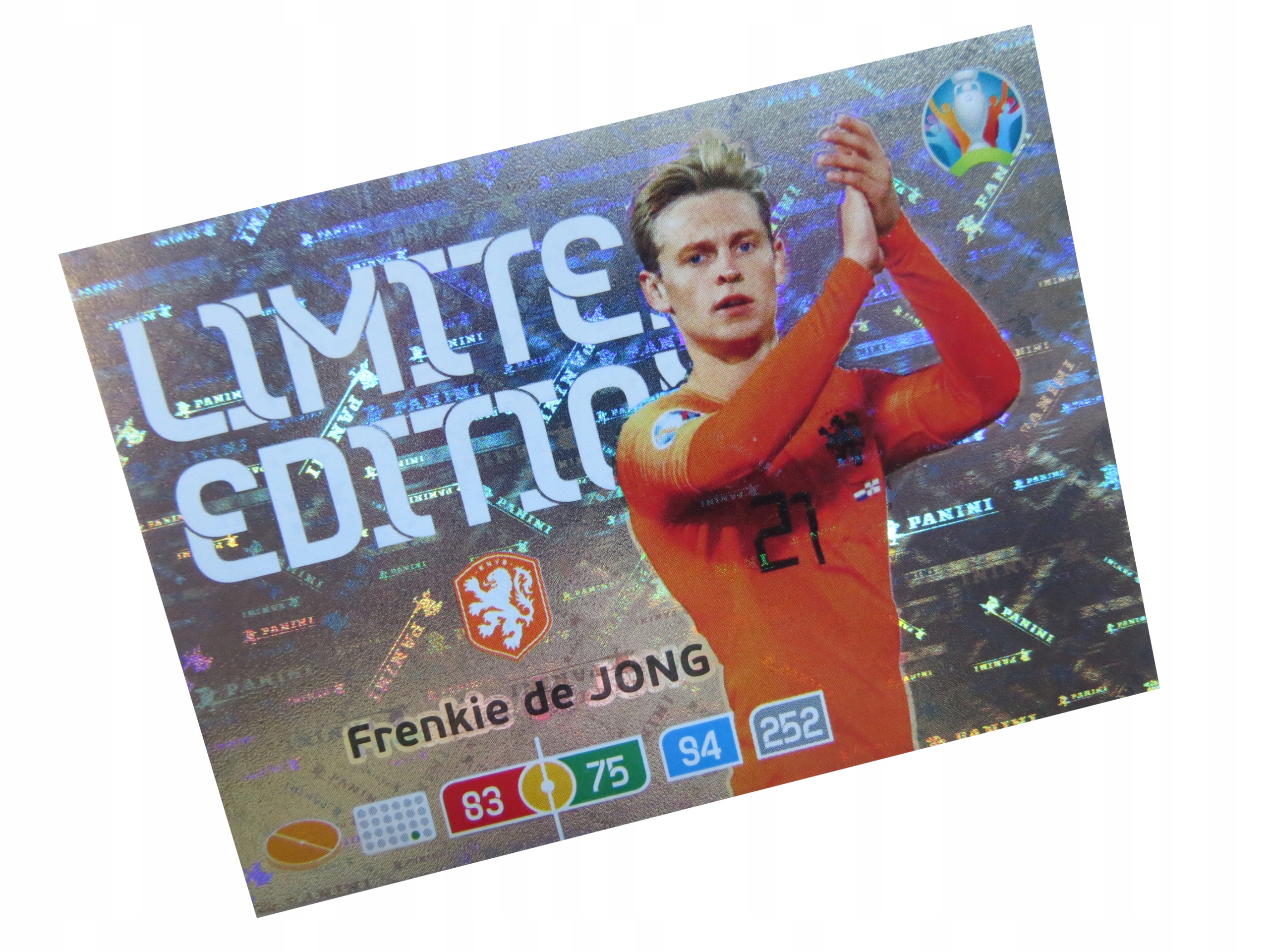 Panini Euro 2020 Karty Piłkarskie Karta Limited Frenkie De Jong