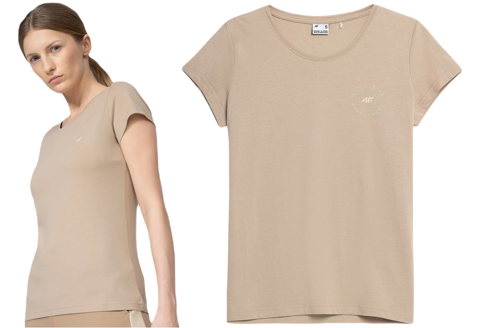 

4F Bluzka Koszulka Damska T-shirt Bawełniany r.S