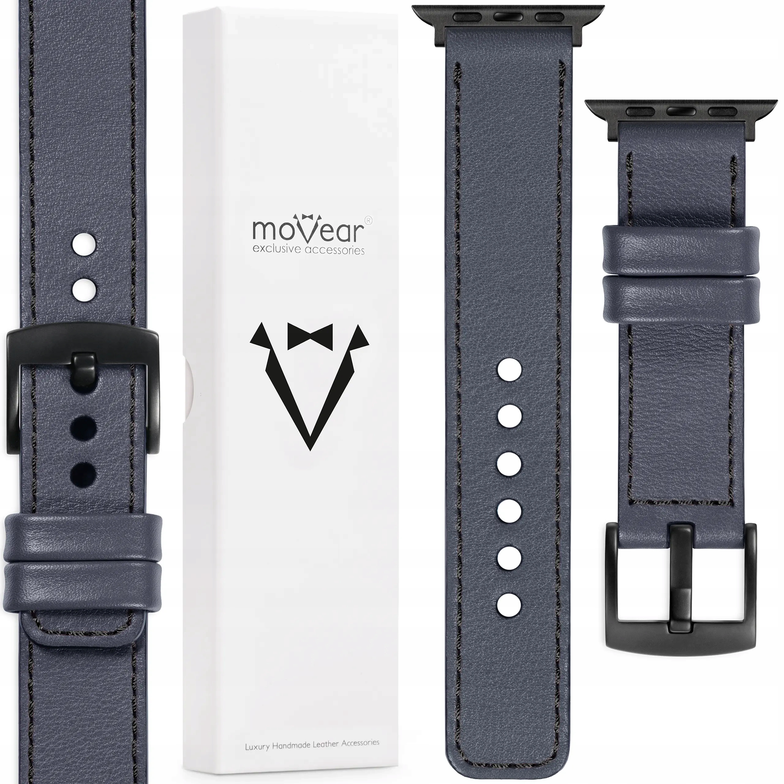 Kožený řemínek pro Apple Watch 10 9 8 7 6 5 Se 42-40 mm Premium Movear