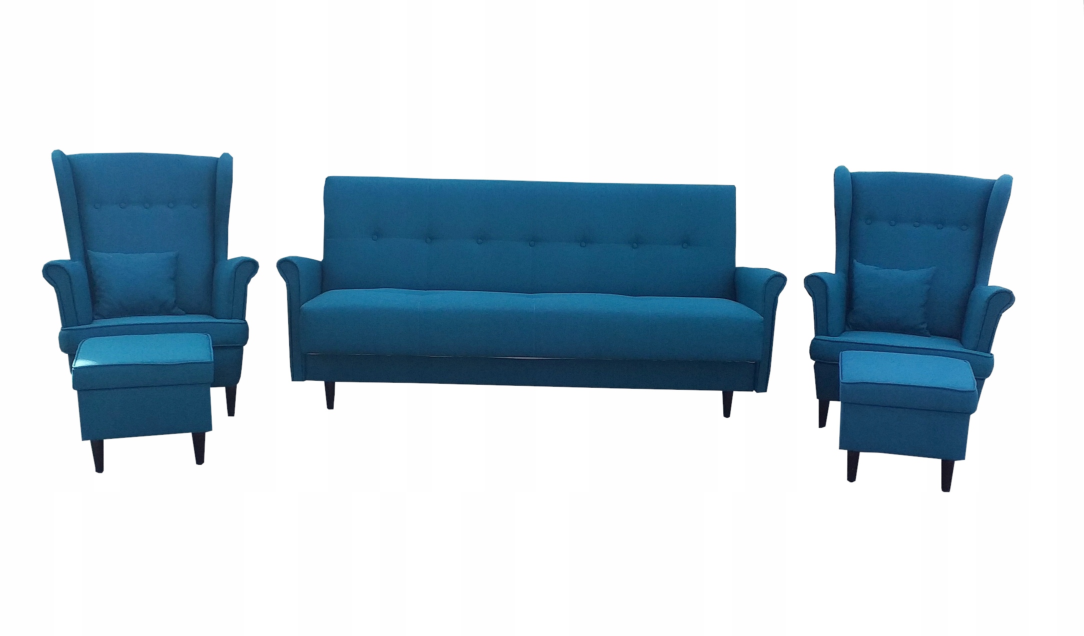 

kanapa wersalka uszak 2x fotel 2x podnożek