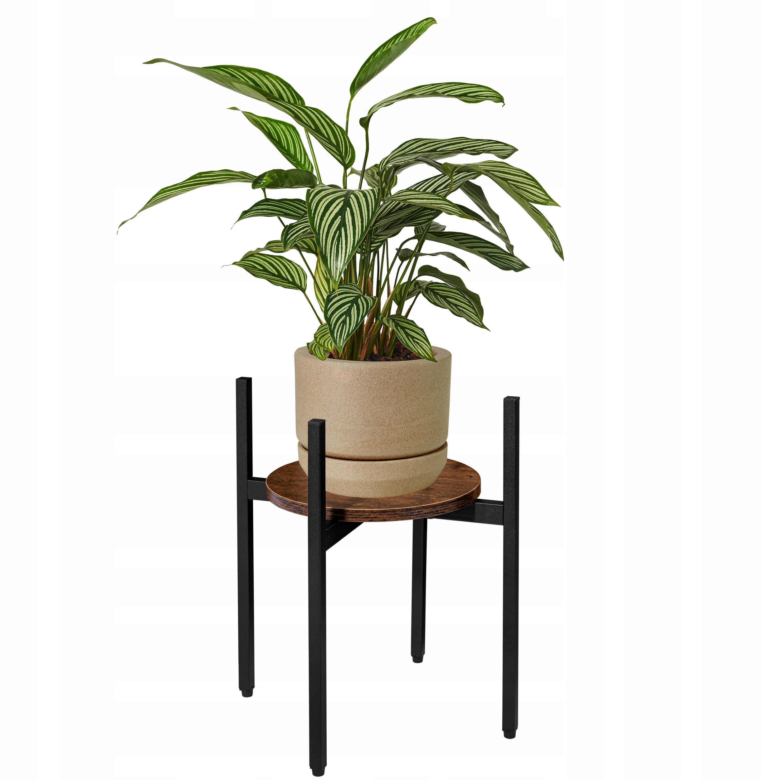 KWIETNIK STOJĄCY METALOWY STOJAK NA KWIATY DĄB RUSTYKALNY LOFT 40 cm Materiał wykonania metal