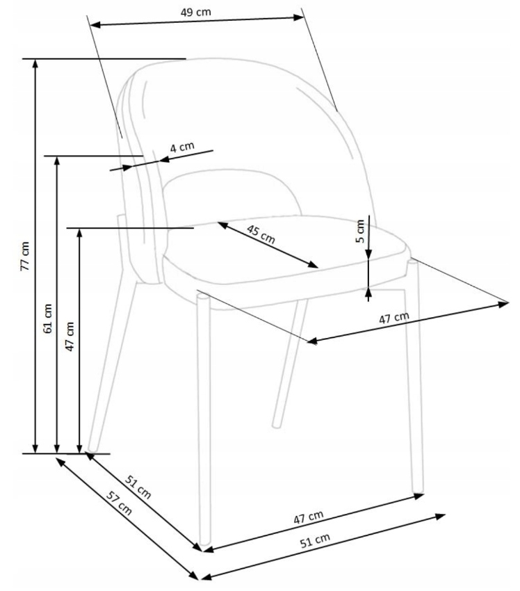 Krzesło HANA HKK02 Odcienie beżu Marka Halmar