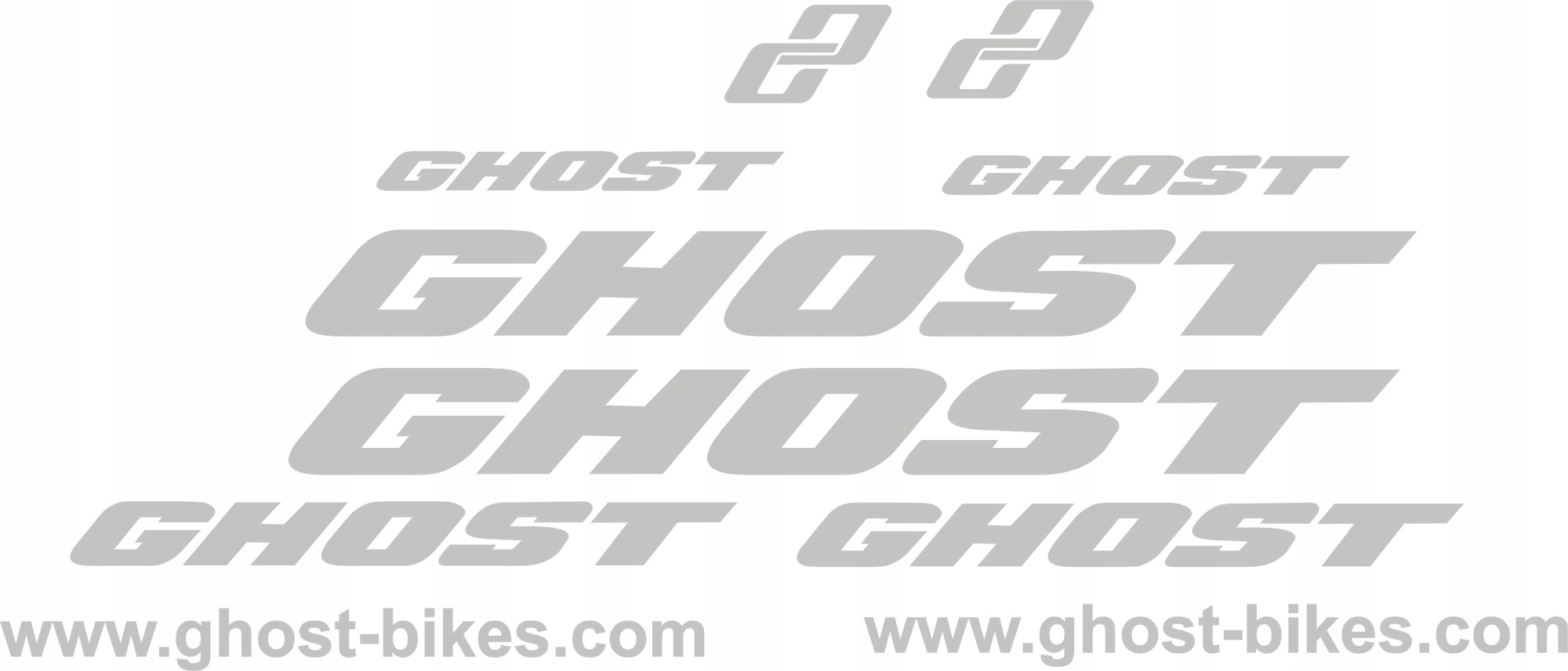 GHOST białe naklejki na rower 22-3R RÓŻNE KOLORY Marka YESS Naklejki