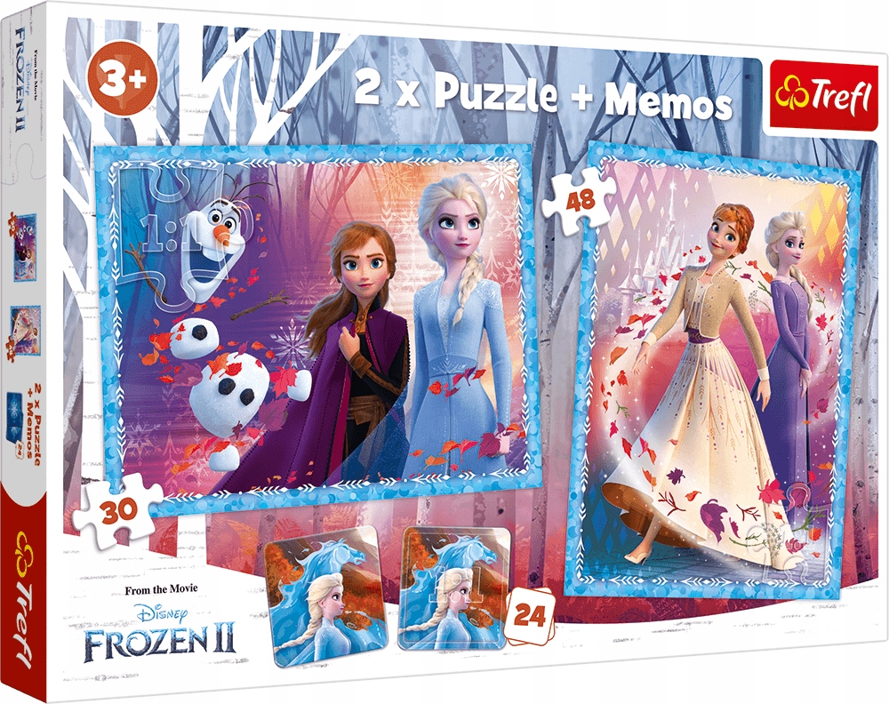 

Puzzle 2w1 Memos Kraina Lodu, Trefl 90814