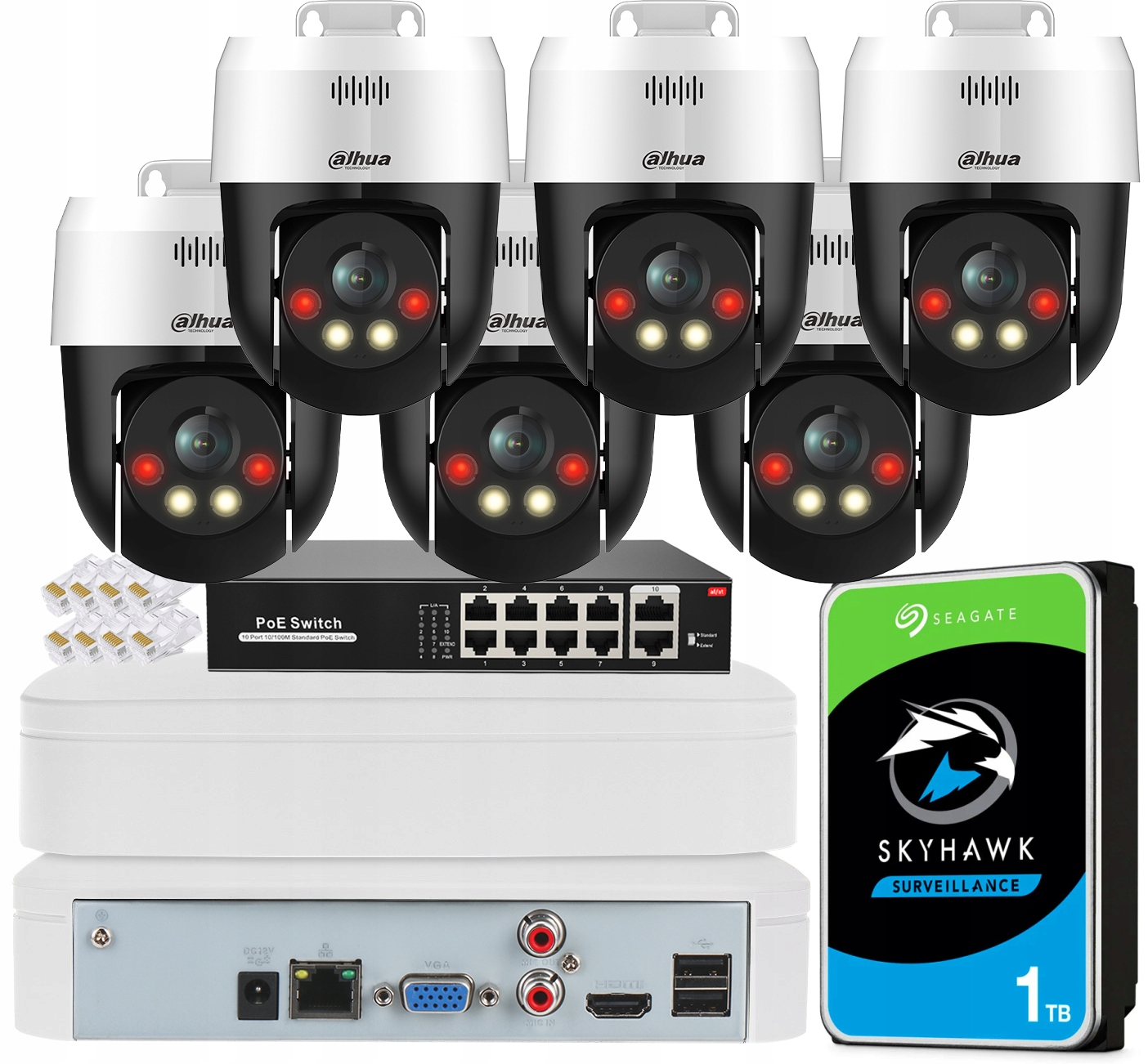 Sada na monitorovanie Dahua 6 rotačných kamier 5Mpx Ir/led 30 m 8CH rekordér