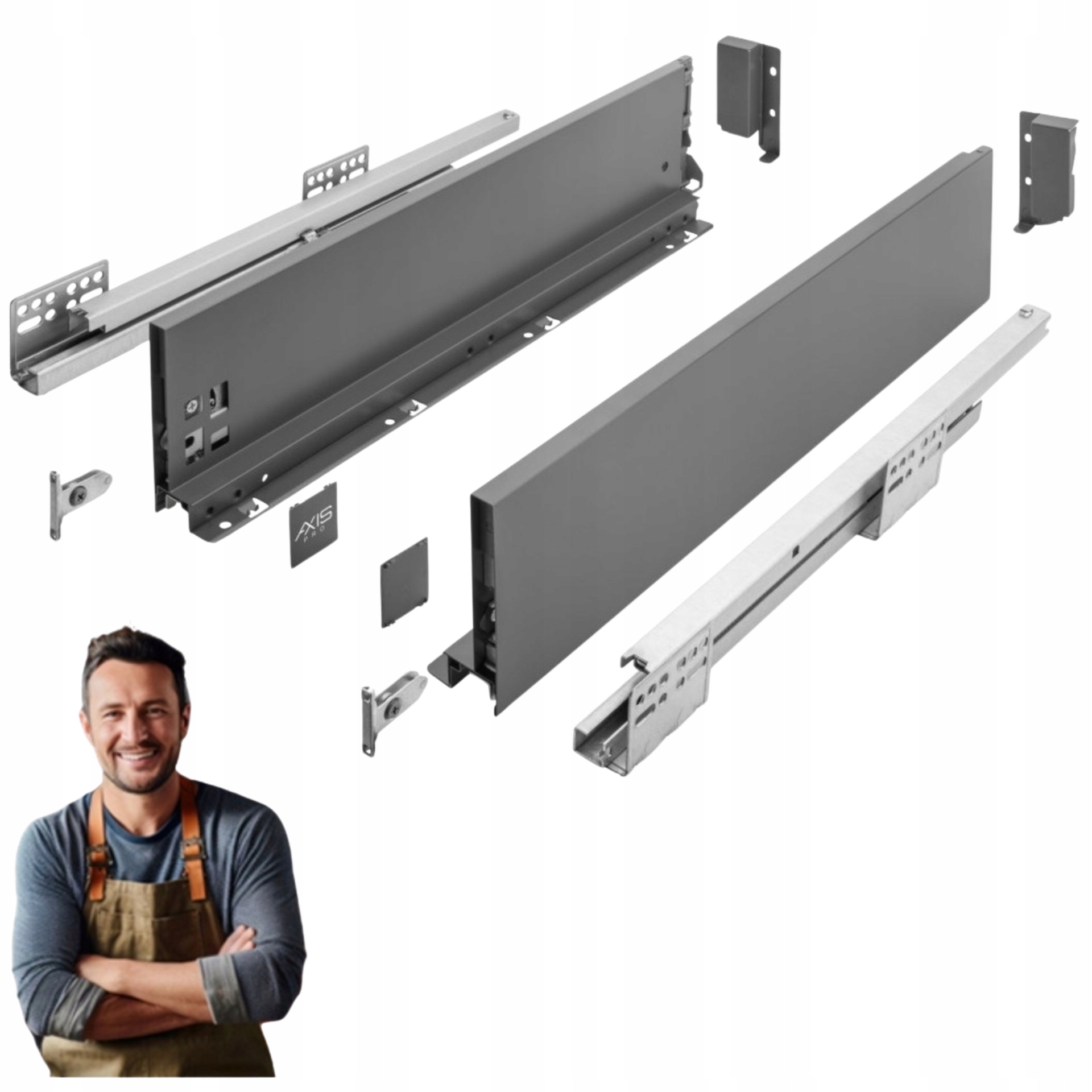 Šuplík Gtv Axis Pro 250 mm antracit vysoká H-167 PB-AXISPRO-KPL250C