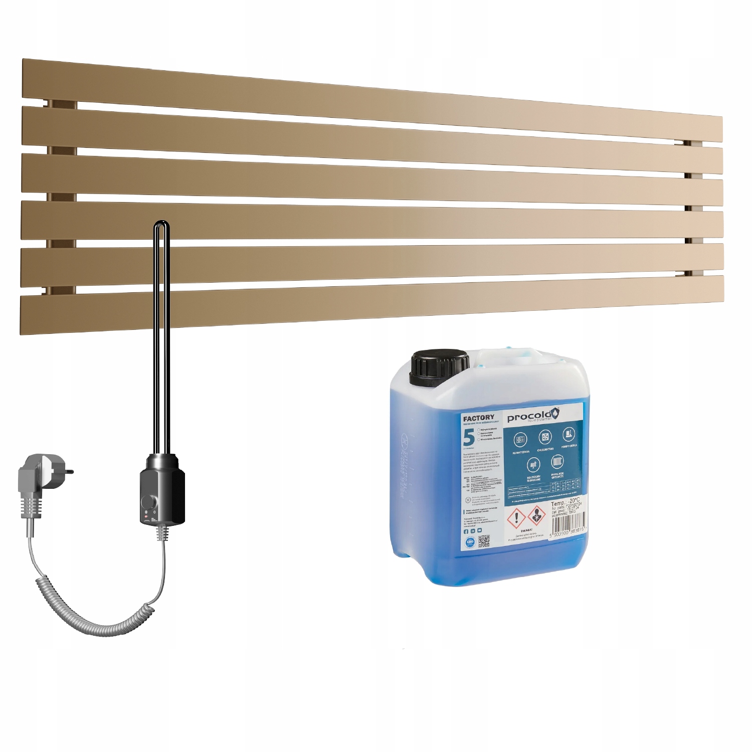 Set Horizontální elektrický ohřívač Bello 45x180 Antik Tmavý