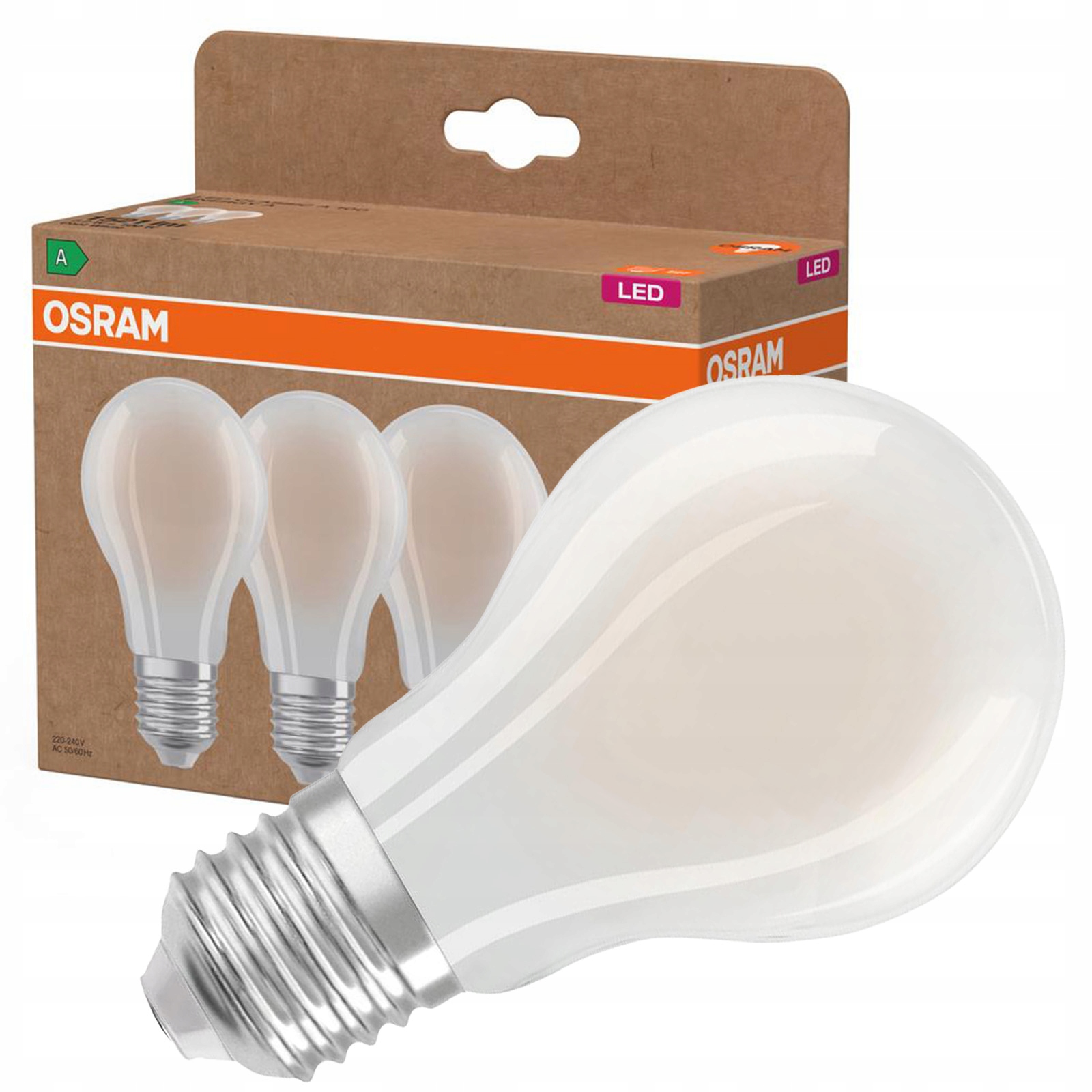 3x Led žárovka A60 E27 7.2W 1521lm 4000K Classic Energy Efficiency Osram