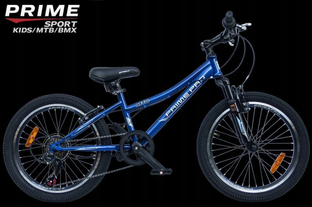 Rower 20" Mtb Prime Pro Boy 7-Biegów Shimano amortyzator Blue Gloss