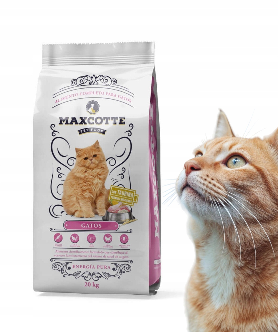 Maxcotte Gatos 20KG Karma dla Kotów Sucha Pełnoporcjowa Dorosłe Koty