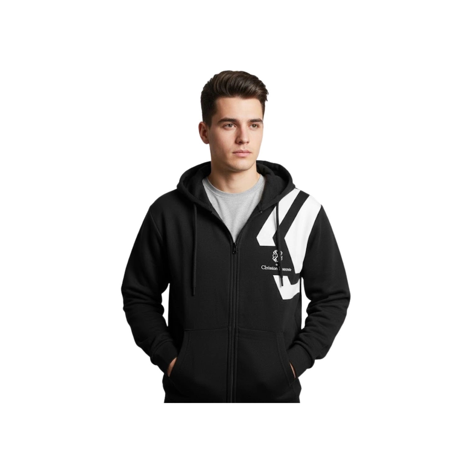 Pánská mikina CXL rozepínatelná s kapucí, teplá, pohodlná, s fleecem, černá vel. S