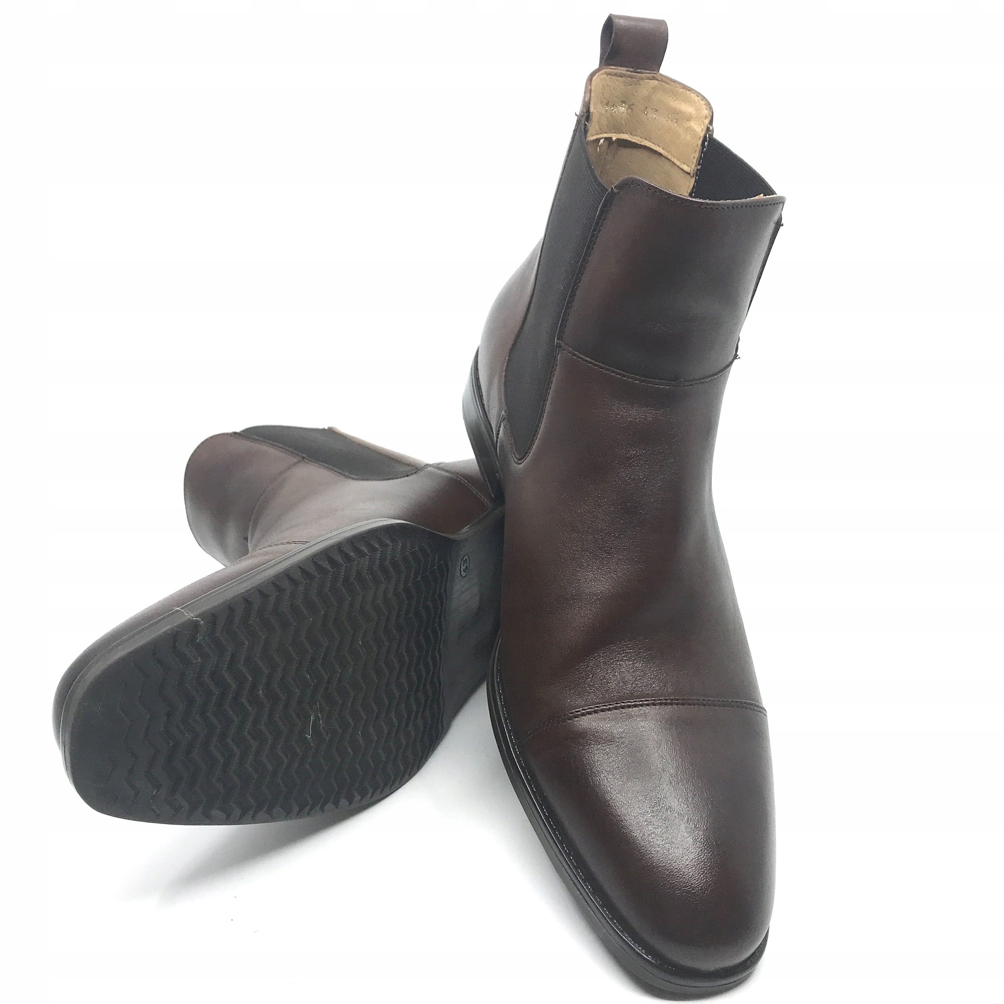 BUTY SZTYBLETY MĘSKIE SKÓRA BRĄZ 45 30 cm PAN Marka PAN