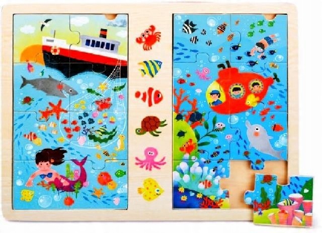 

Top Bright Drewniane Puzzle Gra Edukacyjna 16el.