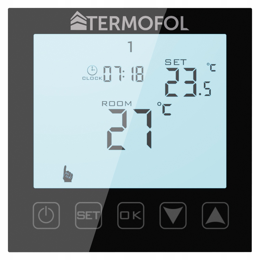 Фото - Електрична тепла підлога Termofol Termostat Do Ogrzewania -dotykowy TF-H1 -kolor czarny 