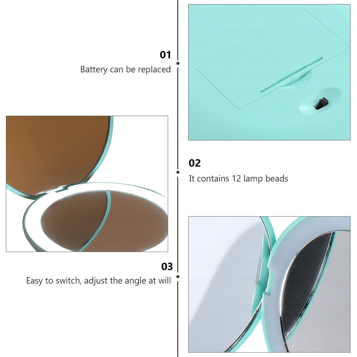 Przenośne 10x powiększające lusterko do makijażu Marka inna marka