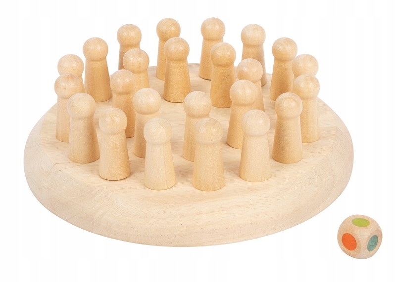 OUTLET!Drewniane Memory z pionkami Gra dla dzieci Sfd Wiek dziecka 4 lata +