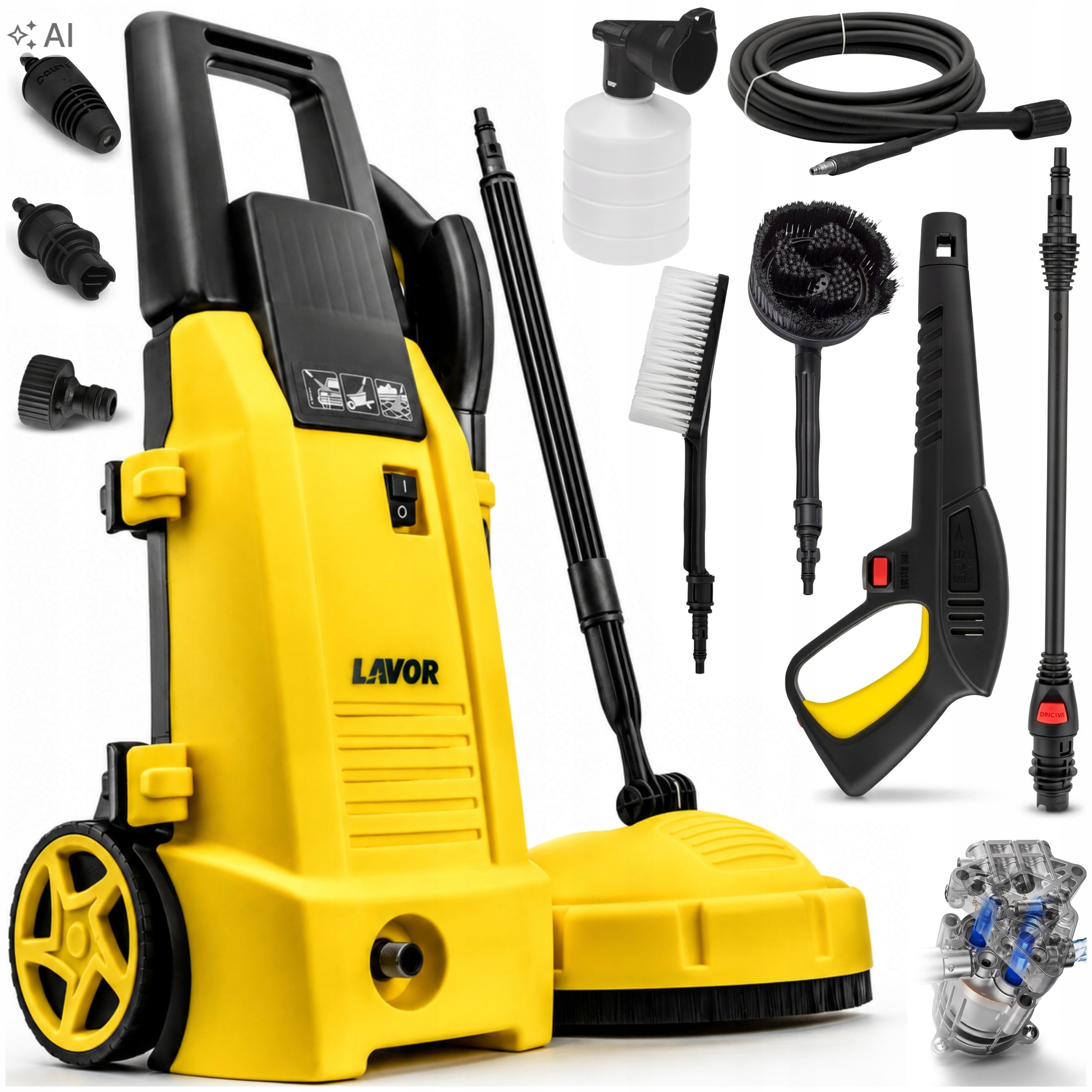 Myjka Ciśnieniowa Lavor Ninja 1900W Aluminiowa Pompa Szczotka Do Kostki