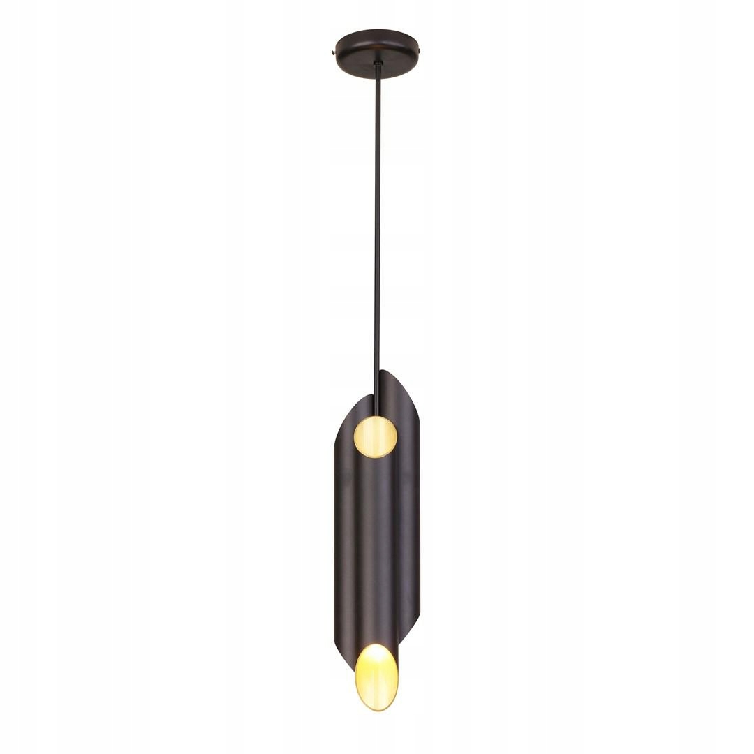 Lampa Wisząca Libra Czarny Złoty Tuby 6xE14 12x85cm Lampa Sufitowa Salon