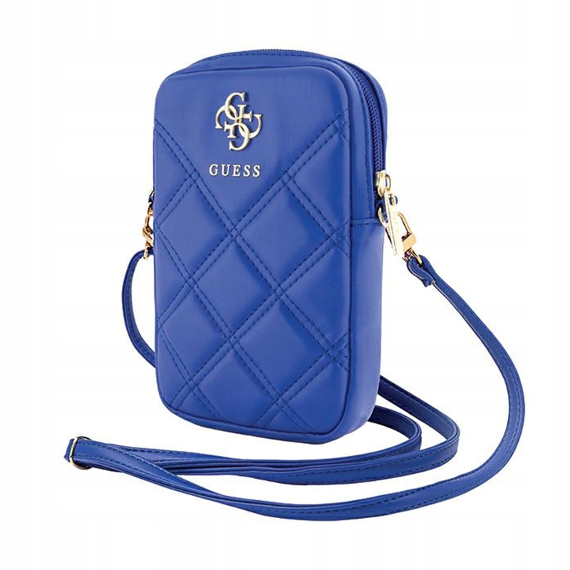 Guess Zip Quilted 4G Taška na telefon (modrá)