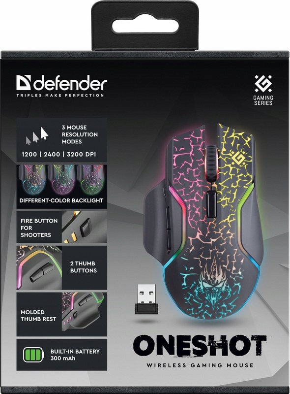 MYSZ DEFENDER GM-067 ONESHOT OPTIC RF RGB 3200dpi 7P — 22